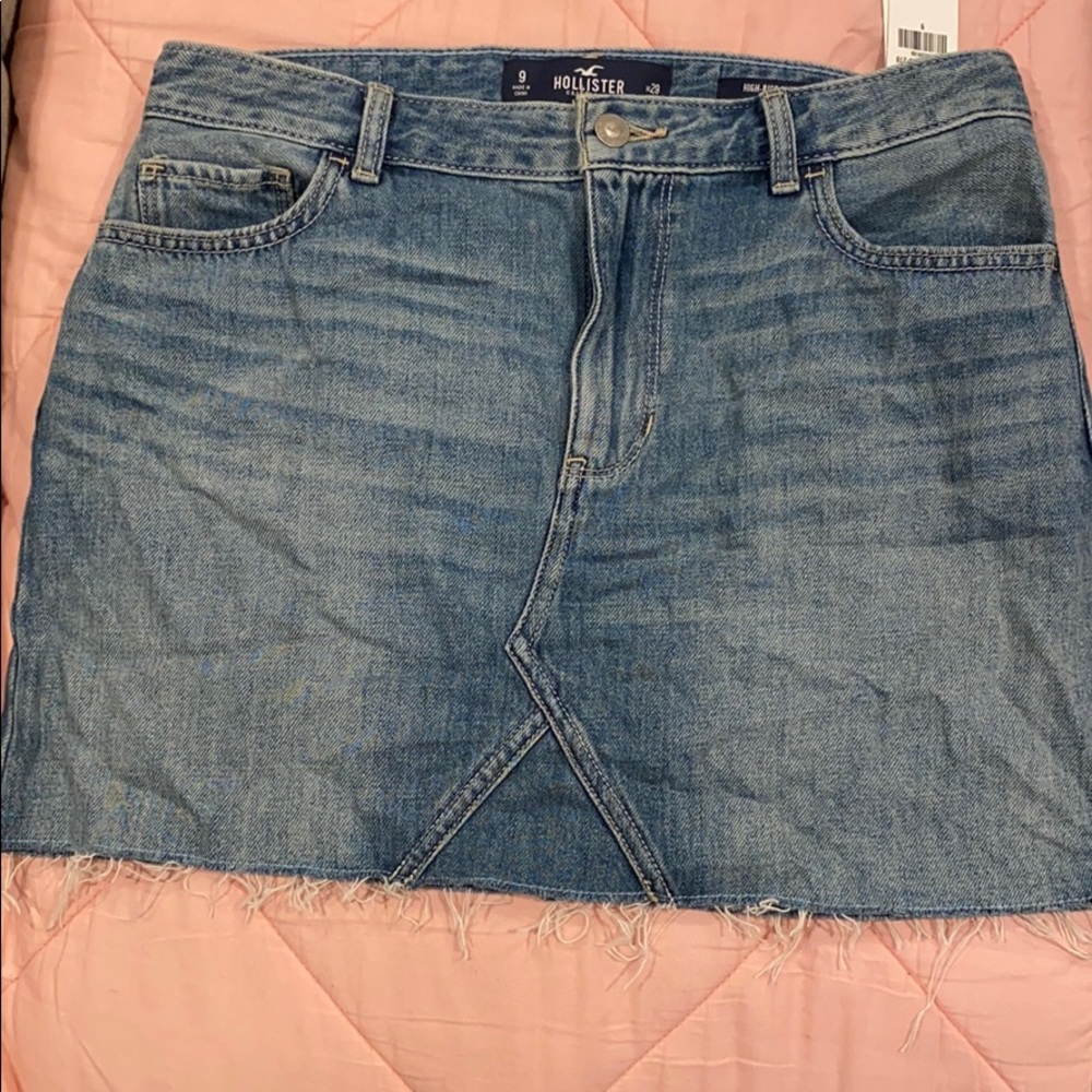 High-rise denim skirt